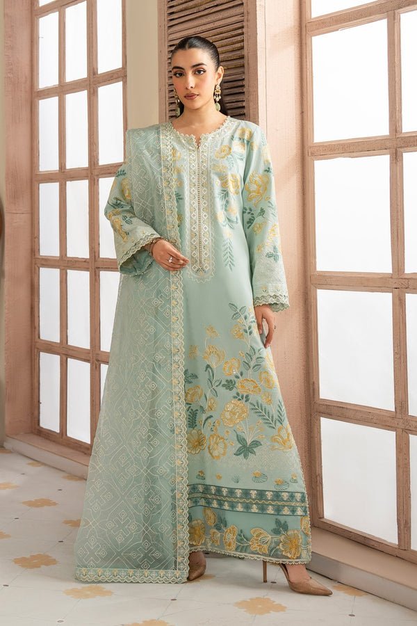 Pakistani Embroidered 3Pc Organza Formal Suit Unstitched ALAIA - MS50122- Ria-11 | Latest Pakistani Punjabi Suits Designer Wear