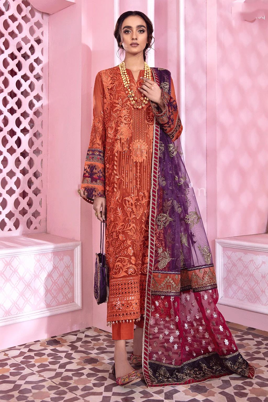 Pakistani Embroidered Ladies Chiffon Dress Suit Luxury Designer Wear Pakistani Salwar Kameez