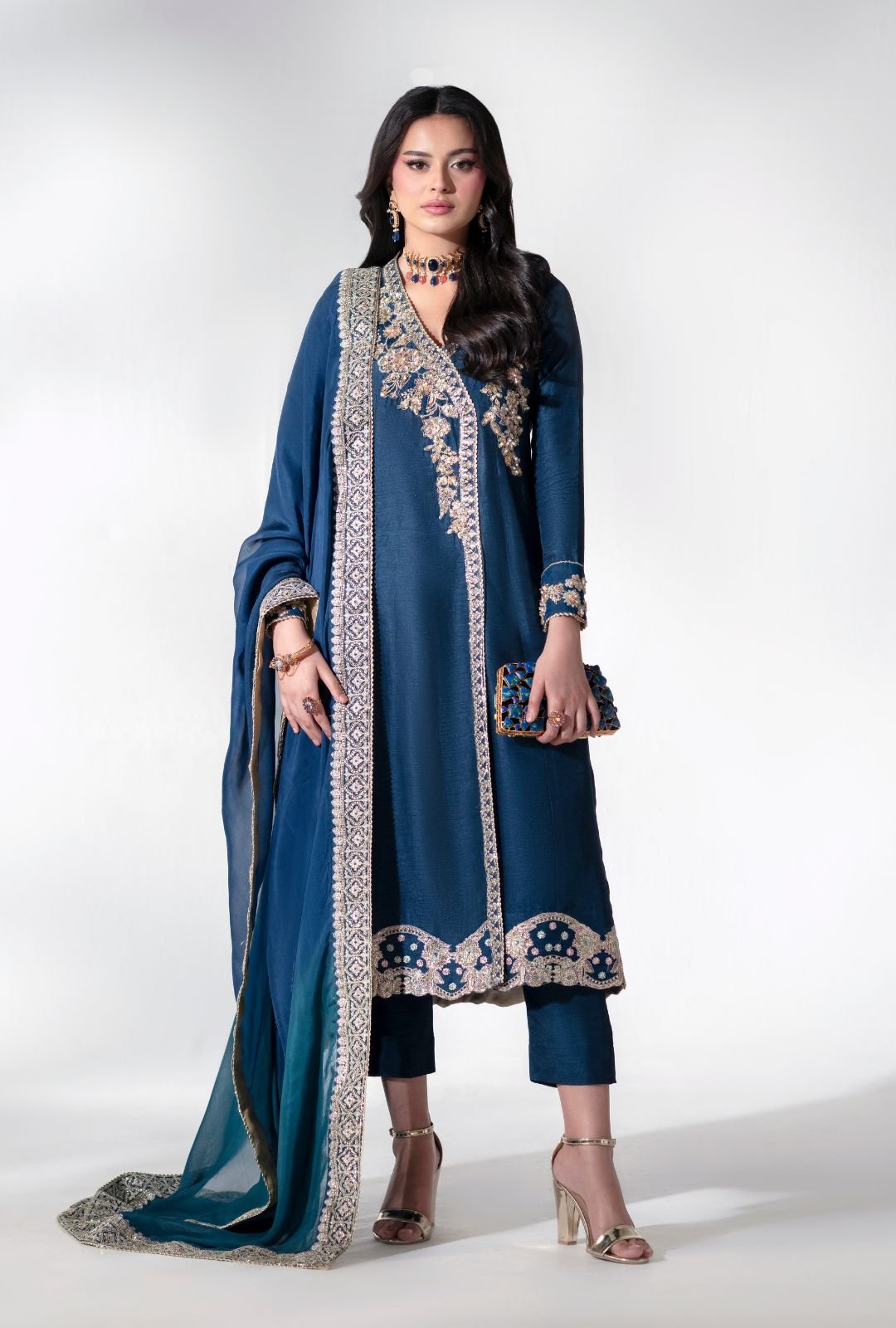 Pakistani Embroidered 3-piece Suit Oasis Orient Ajr-38 | Latest Pakistani Punjabi Suits Salwar Kameez Designer Wear.