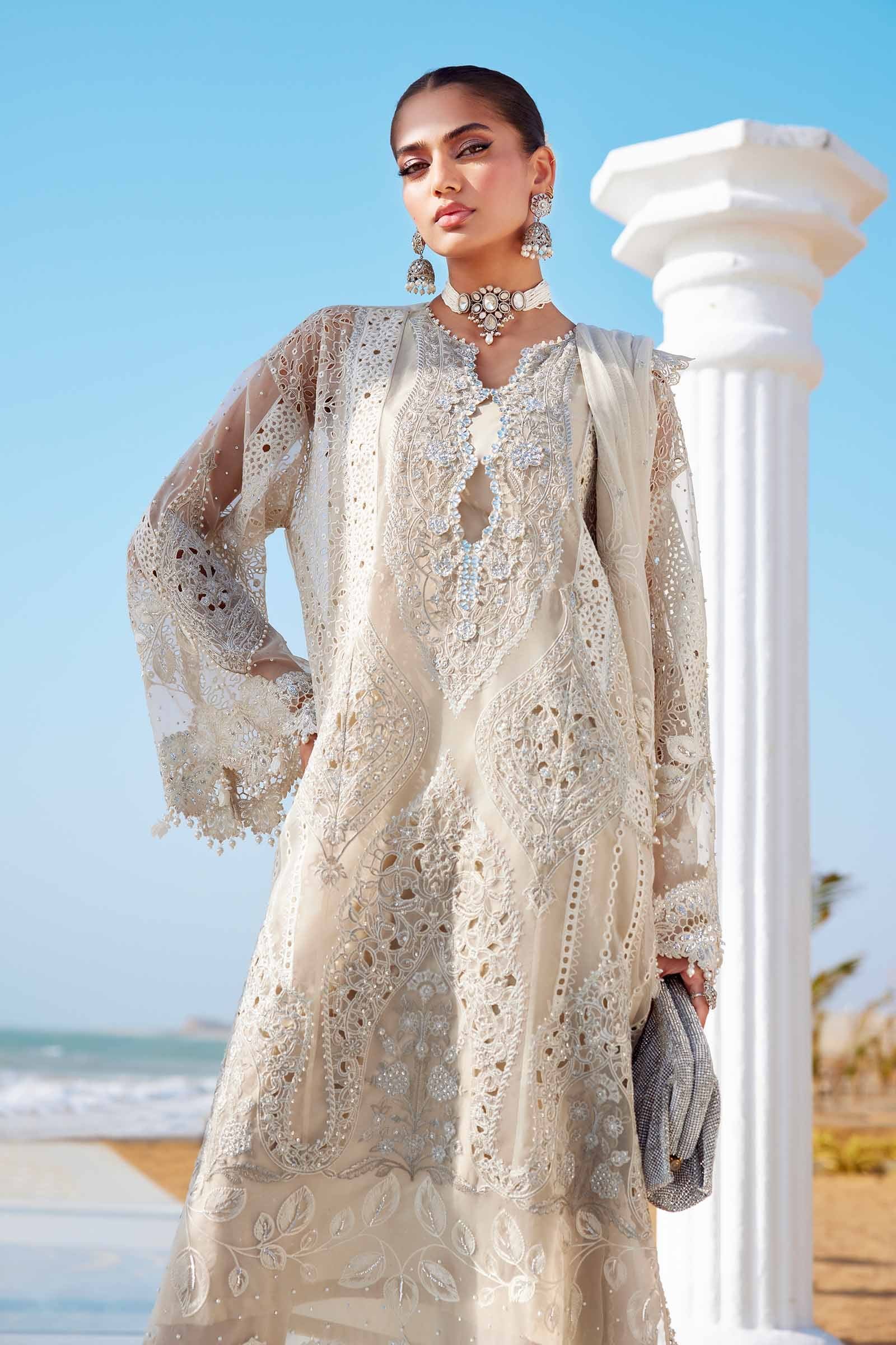 Pakistani 3 Piece Unstitched Embroidered Organza Suit | EID LAWN-25-09_B-42 | Latest Pakistani Punjabi Suits Salwar Kameez Designer Wear.