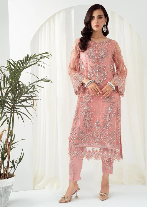 Embroidered Luxury 3 Piece Collection Unstitched Meeral Collection Meeral - ML-LUX22V2-16 Leyla - | Latest Pakistani Punjabi Suits Salwar Kameez Designers Wear