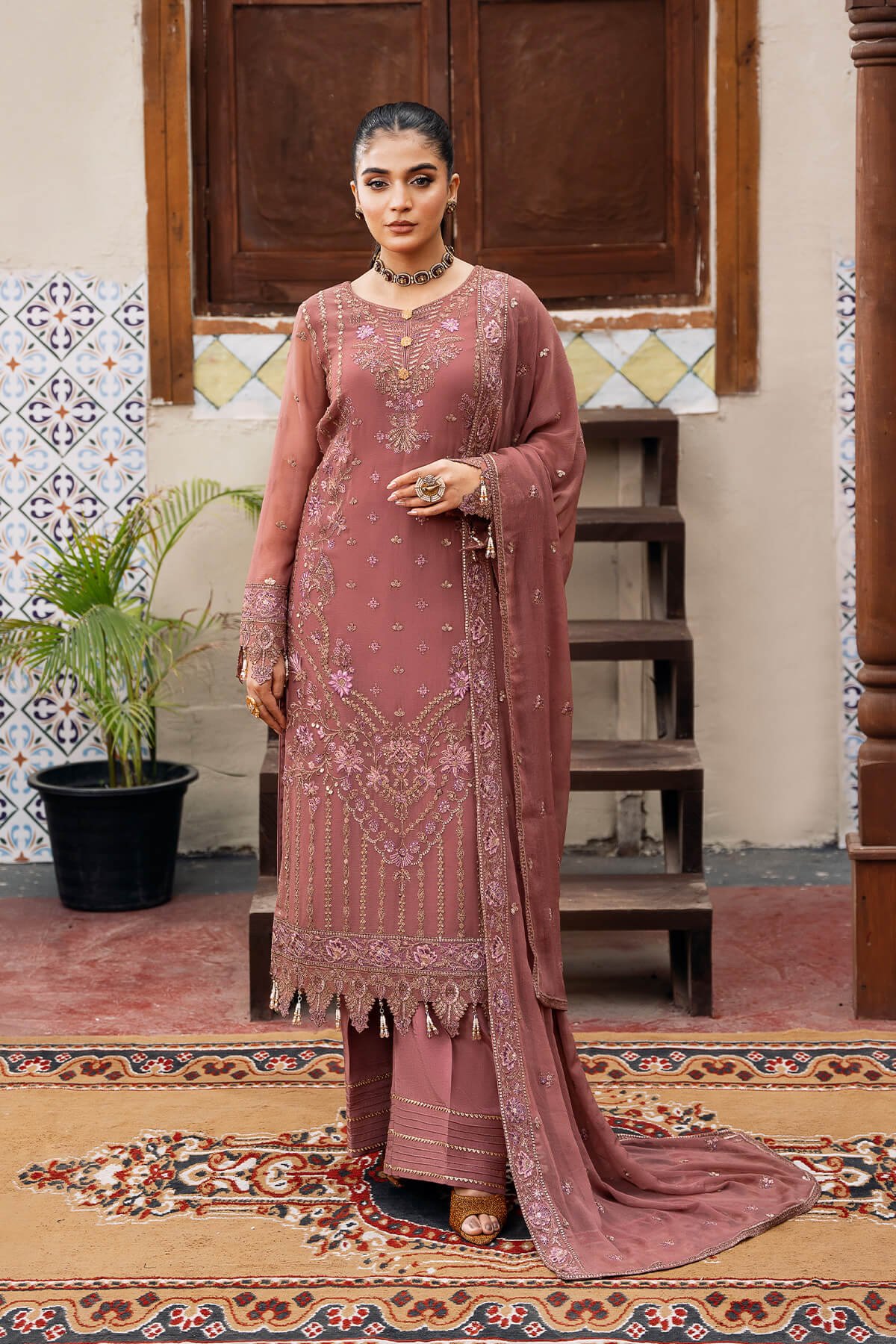 Pakistani Embroidered Chiffon Unstitched 3-Piece i-216-parnoor | Latest Pakistani Salwar Kameez Punjabi Suits Designer Wear