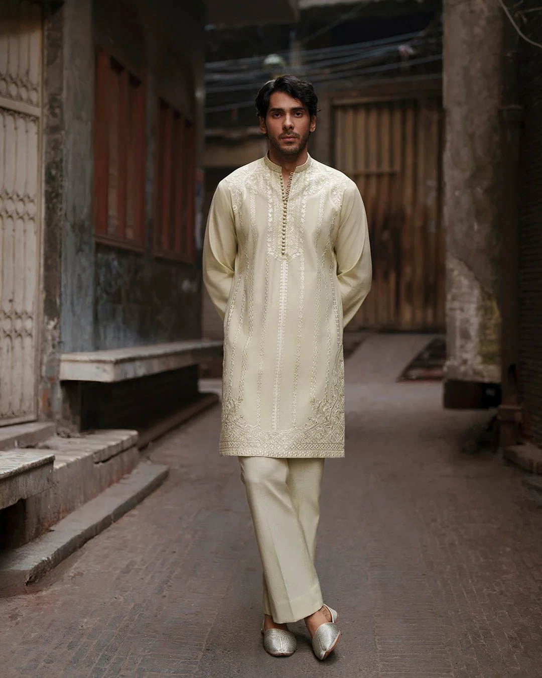 Pakistani Kurta Embroidered Karandi & Trouser: Plain Karandi Suit Roel-Fs-01 || Latest Pakistani Salwar Kameez.