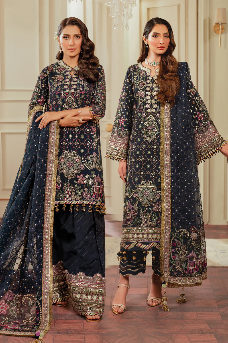 PAKISTANI EMBROIDERED SILK CH13-07_BAR-07 UNSTITCHED 3 Piece Suit | Latest Pakistani Salwar Kameez Design Punjabi Suit Designer Wear