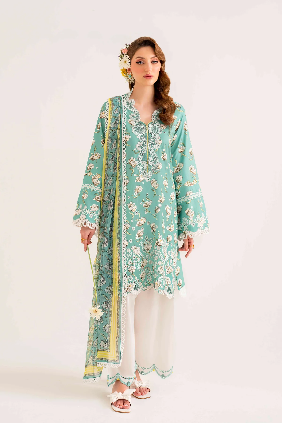 Pakistani Embroidered Suit Unstitched 3 Piece SAL-02-24 - Luxury Collection | Latest Pakistani Design Salwar Kameez Punjabi Suit Designer Wear.