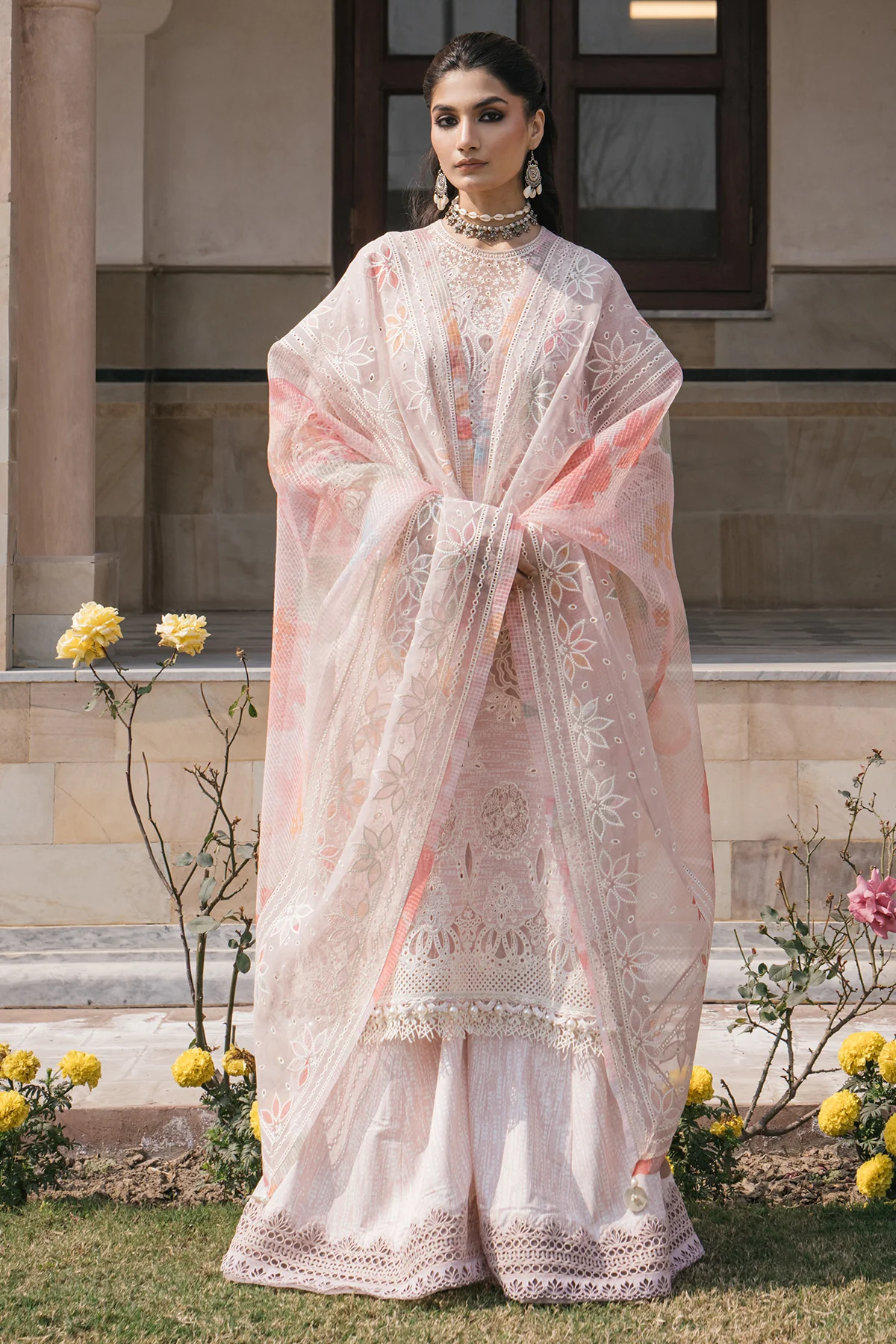 Pakistani Embroidered Luxury Lawn SL24-D8 Unstitched Suit | Latest Pakistani Salwar Kameez Punjabi Suit Designer Wear.