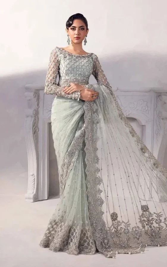 Pakistani Luxury Silk Embroidered Bridal Dress – Wedding & Walima Pakistani Salwar Kameez