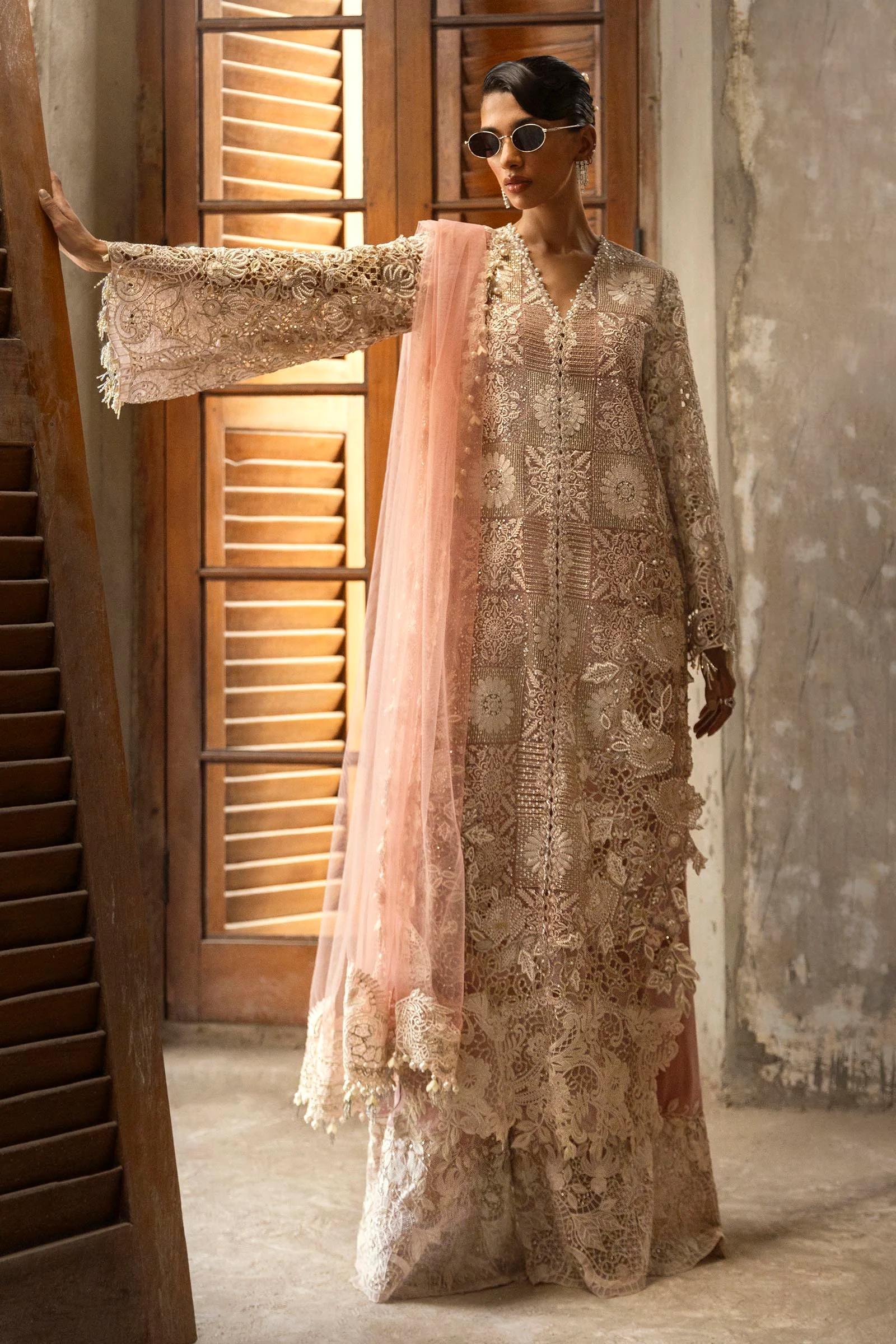 SAN 03 Embroidered Slub Suits Unstitched 3 Piece N243-006-C1 - Luxury Collection | Latest Pakistani Design Salwar Kameez Punjabi Suits Designers Wear.