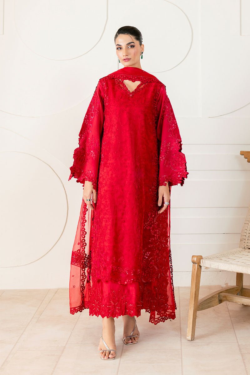 Pakistani Embroidered Organza Stitched 3 Piece Suit Rubea - Luxury Collection | Latest Pakistani Salwar Kameez Punjabi Suit Designer Wear.