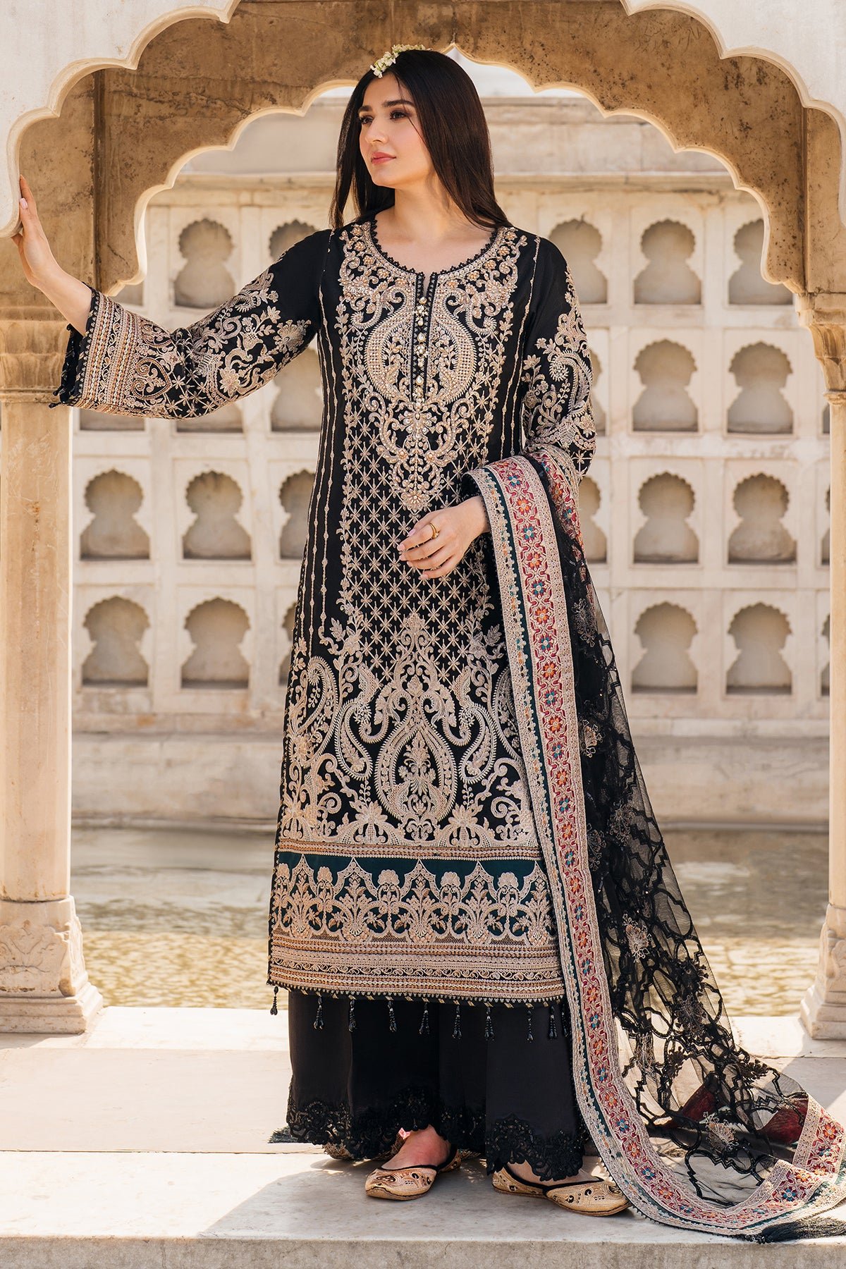 Pakistani Embroidered Net Unstitched 3-Piece I-222 AQIQ | Latest Pakistani Salwar Kameez Punjabi Suits Designer Wear