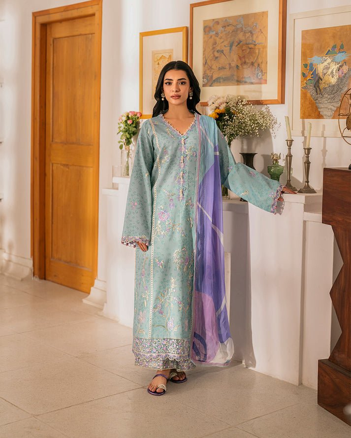 Pakistani Embroidered Lawn Unstitched 3 Piece Minal_Roh-25 - Luxury Collection | Latest Pakistani Design Salwar Kameez Punjabi Suit Designer Wear