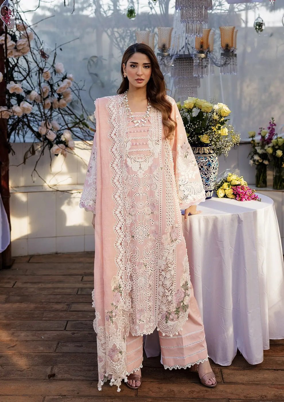 Pakistani Embroidered Luxury Lawn Suits Unstitched 3 Piece KLR-2A Olivia-02 - Luxury Wedding Collection | Latest Pakistani Punjabi Suits Salwar Kameez Designer Wear