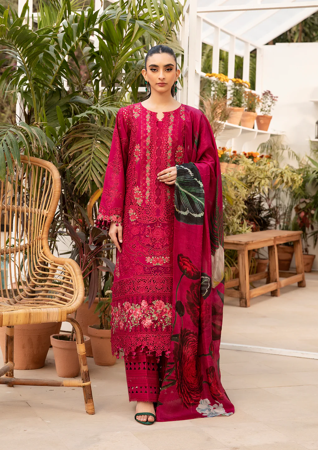 Pakistani Luxury Lawn 2025 Suit Unstitched 3 Piece ELM-10 GULNAR - Formal Collection | Latest Pakistani Punjabi Suits Salwar Suits Designers Wear.