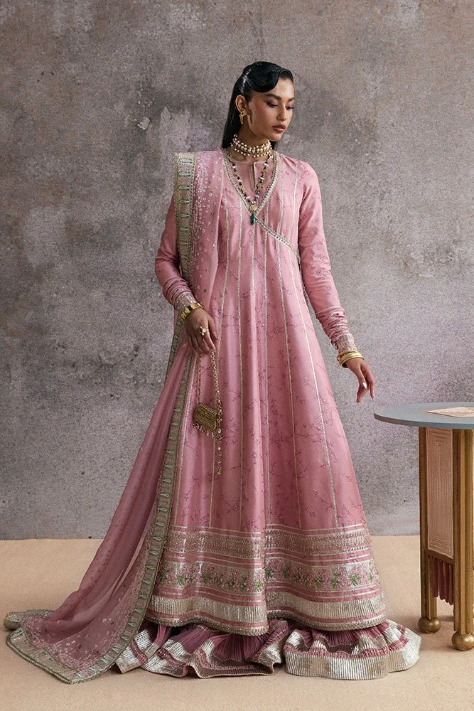 Pakistani Embroidered 3-Piece ZAREEN-Suf-75 | Tea Rose Pink Silk & Organza | Latest Designer Salwar Kameez