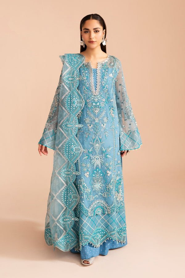 Pakistani Embroidered 3Pc Organza Suit Unstitched MELINE - FS40036- Ria-39 | Latest Pakistani Punjabi Suits Designer Wear