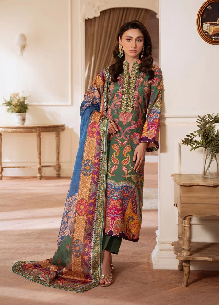 Pakistani Embroidered Silk Unstitched 3 Piece Majestic Mosaic-Gul-66 | Latest Pakistani Punjabi Suits Salwar Kameez Designer Wear.