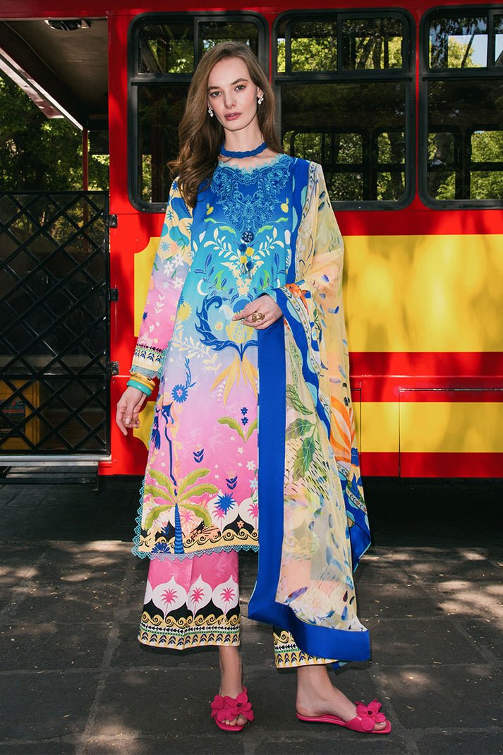 Pakistani Embroidered Lawn Unstitched 3 Piece Suit Night Terrace - Luxury Collection | Latest Pakistani Salwar Kameez Punjabi Suit Designer Wear.