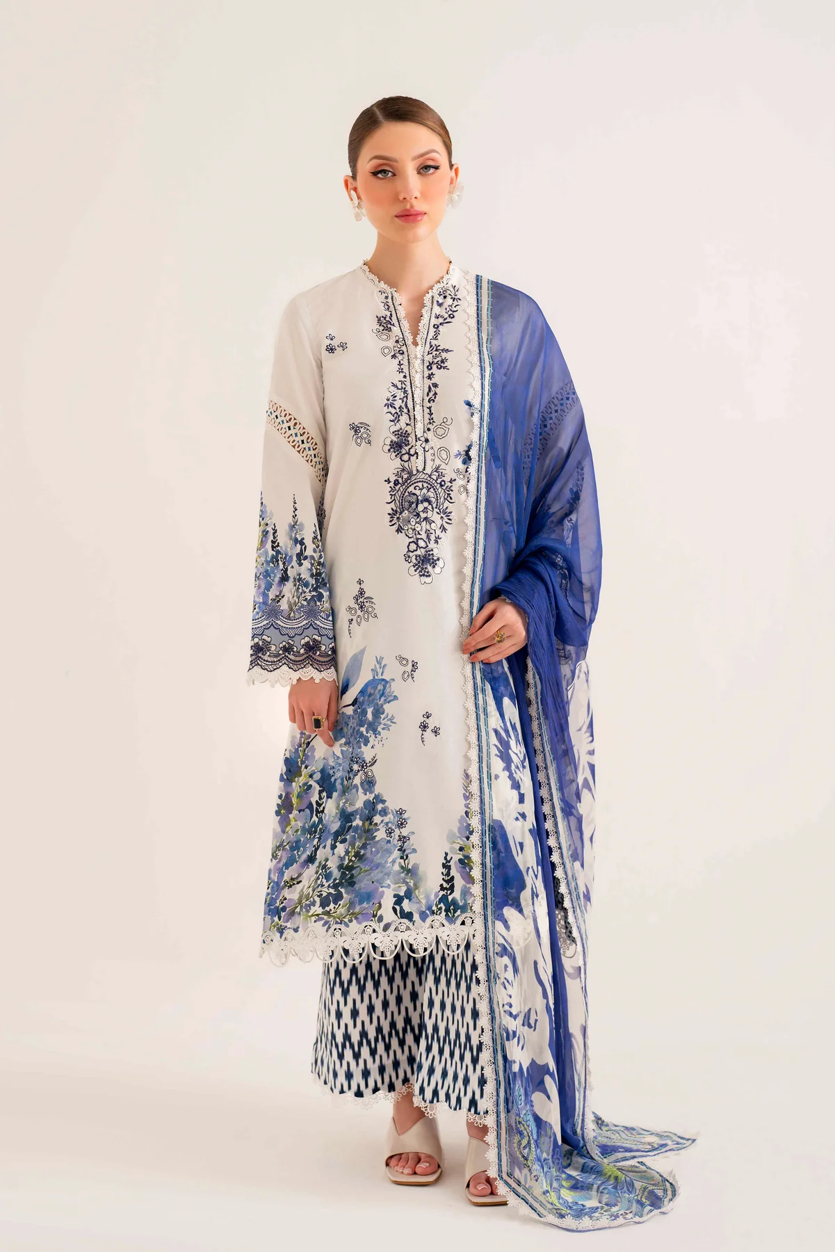 Pakistani Embroidered Suit Unstitched 3 Piece SAL-08-24 - Luxury Collection | Latest Pakistani Design Salwar Kameez Punjabi Suit Designer Wear.