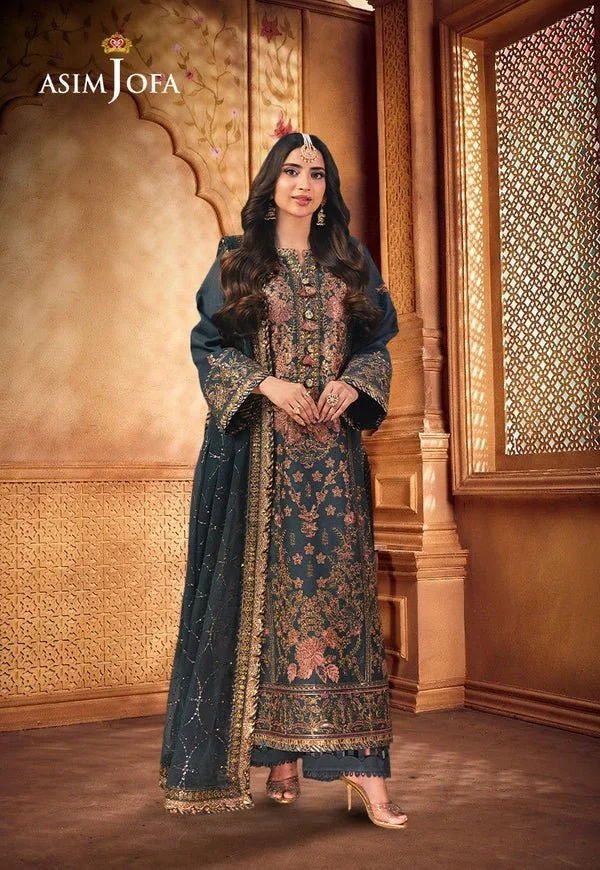Pakistani Ajkk-09 Embroidered Twisted Silk 3 Pcs
