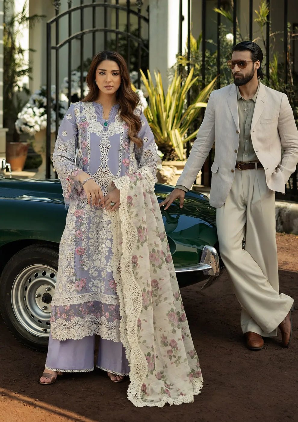 Pakistani Embroidered Luxury Lawn Suits Unstitched 3 Piece KLR-01 Maeve-01 - Luxury Wedding Collection | Latest Pakistani Punjabi Suits Salwar Kameez Designer Wear