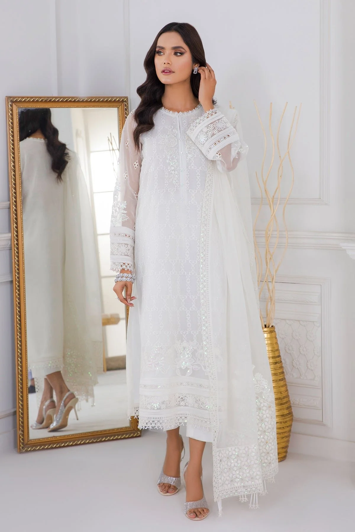 Pakistani Chantelle – UF-284 The embroidered chiffon and organza Suit Bar-225 Luxury Designer Wear Pakistani Salwar Kameez
