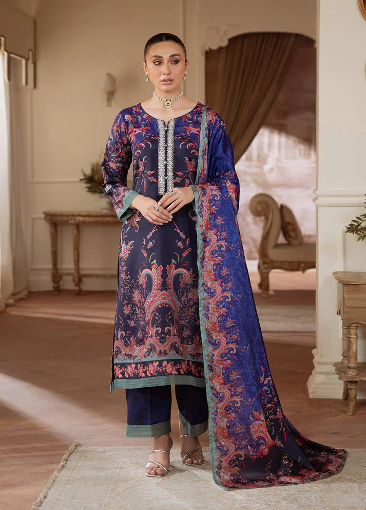 Pakistani Embroidered Silk Unstitched 3 Piece Midnight Reverie-Gul-63 | Latest Pakistani Punjabi Suits Salwar Kameez Designer Wear.