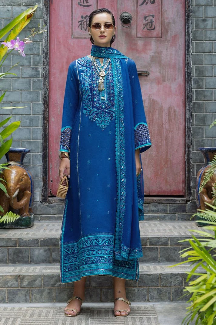 Pakistani Embroidered raw silk 3 Piece Suit Marisette - Mus-50 Luxury Collection | Latest Pakistani Salwar Kameez Punjabi Suit Designer Wear.