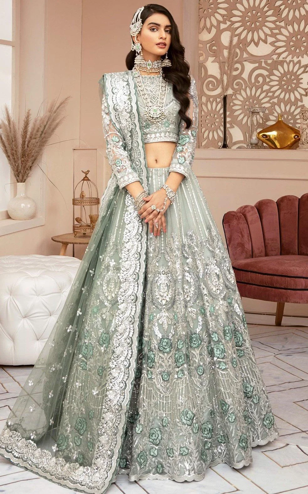 Pakistani Embroidered Bridal Dress Master Replica – Pak-87 || Latest Pakistani Salwar Kameez & Punjabi Suit Designer Wear.