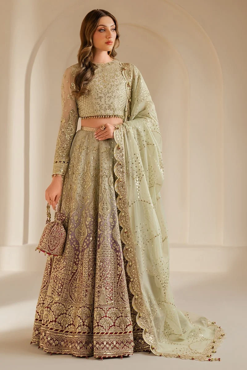 Pakistani Wedding Formal Embroidered Chiffon Unstitched 3Pc Suit WF'25-09-Jaz-299 || Latest Pakistani Salwar Kameez.