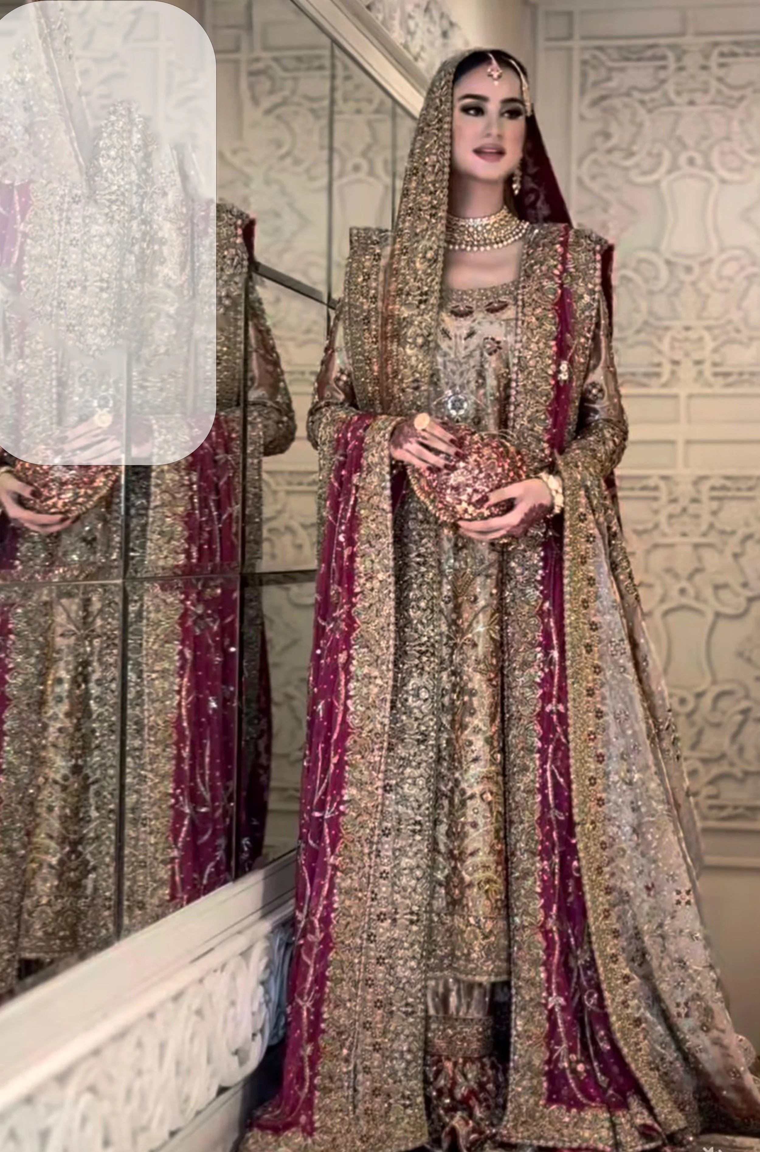 Pakistani Golden Chiffon Hand-Embellished Bridal CF-02  Luxury Suit  || Latest Pakistani Salwar Kameez.