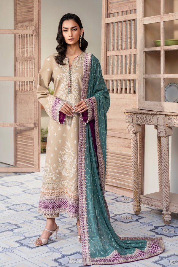 Pakistani Embroidered 3Pc Organza Formal Suit Unstitched ARNINA - MS50112 - Ria-21 | Latest Pakistani Punjabi Suits Designer Wear