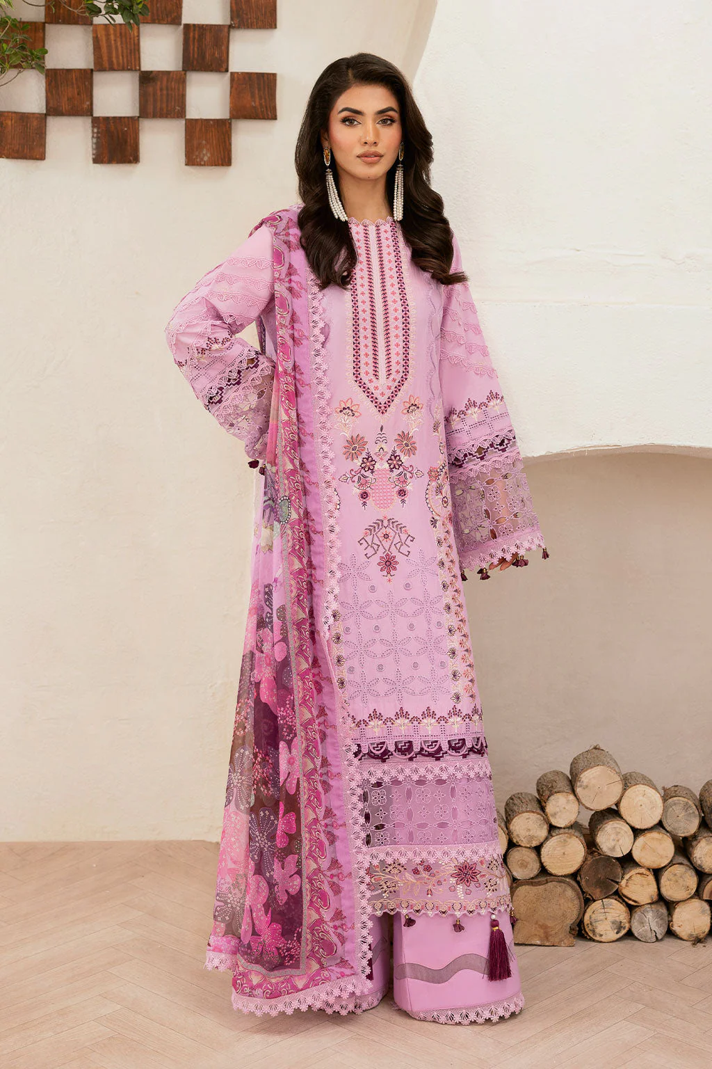 Pakistani Embroidered Lawn Unstitched 3 Piece G-405 | Latest Pakistani Salwar Kameez Punjabi Suit Designer Wear.