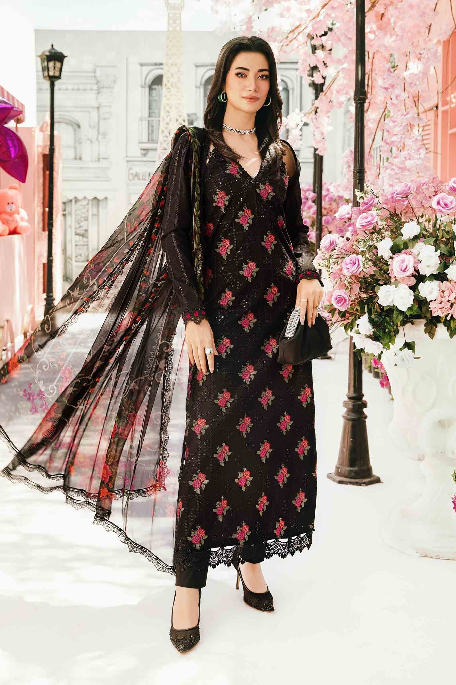 Pakistani Embroidered Lawn Unstitched 3Pc Suit MPT-2601-B B-34 | Latest Pakistani Punjabi Suits Salwar Kameez Designer Wear.