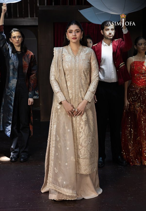 Pakistani AJLLF-20 Embroidered Javeria Net 3 Pcs Suit Unstitched | Latest Pakistani Salwar Kameez Designer Wear.