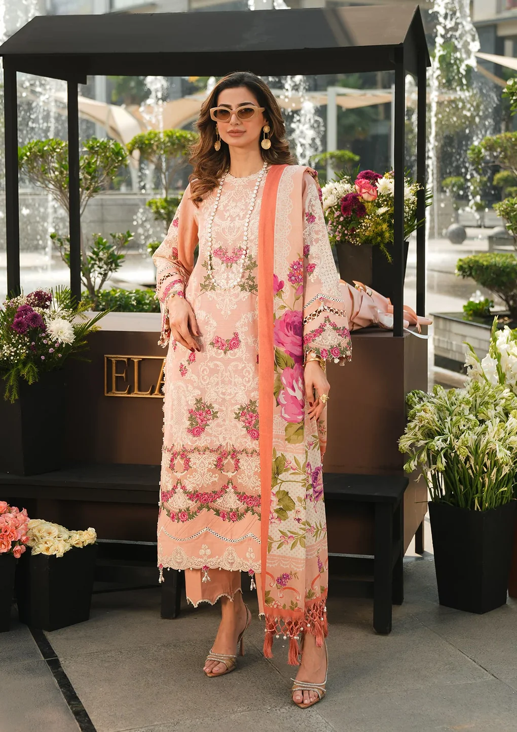 Pakistani Winter Pashmina Shawl Collection 2024 Suit Unstitched 3 Piece EPW-7B-AF-03 Flourishing Romance - Formal Collection | Latest Pakistani Punjabi Suits Salwar Suits Designers Wear