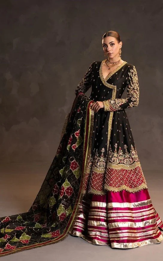 Pakistani Wedding Festive Raw Silk Hand Embroidered RAQS Sawan's Serenade Cf-300 || Latest Pakistani Salwar Kameez.