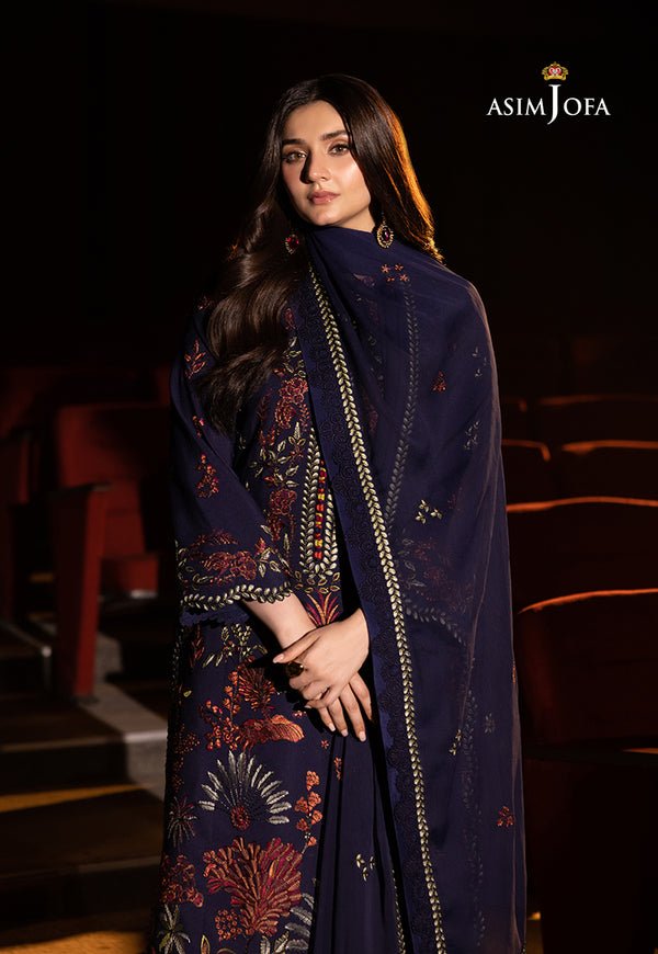 Pakistani AJLLF-12 Embroidered Chiffon 3 Pcs Unstitched Suit | Latest Pakistani Salwar Kameez Designer Wear.