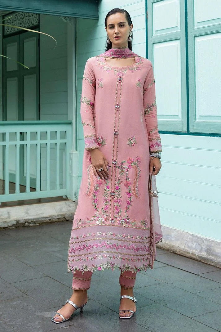 Pakistani Embroidered raw silk 3 Piece Suit Elowen-Mus-49 Luxury Collection | Latest Pakistani Salwar Kameez Punjabi Suit Designer Wear.