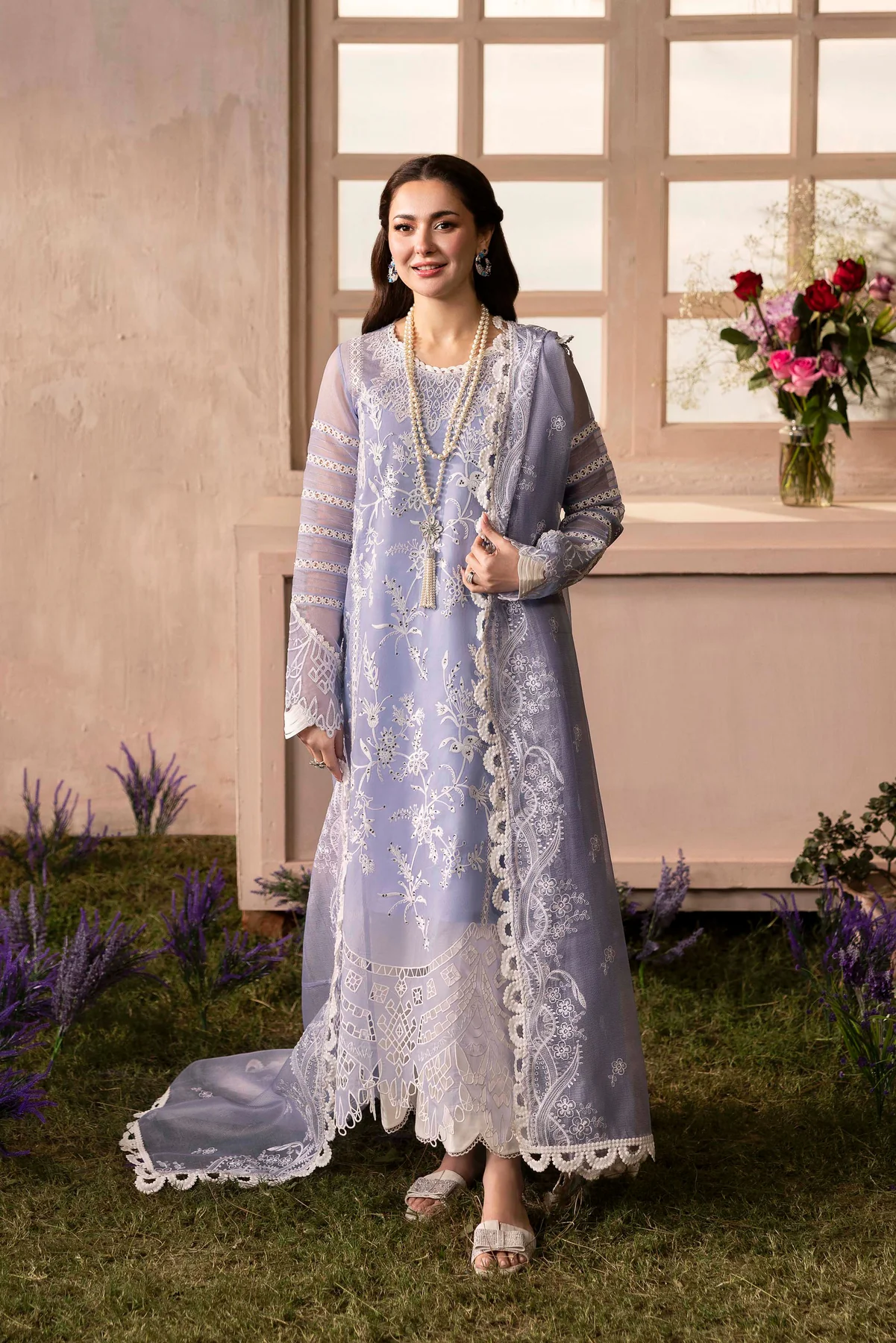 Pakistani Embroidered Organza Suit Unstitched 4 Piece - SL-04-25-V1 - Luxury Collection | Latest Pakistani Design Salwar Kameez Punjabi Suit Designer Wear.