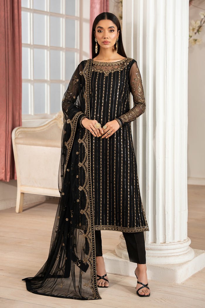 Pakistani Embroidered Net Suit 3pc Unstitched Z-02 YASNA Wedding Collection | Pakistani Designers Formal Punjabi Salwar Kameez