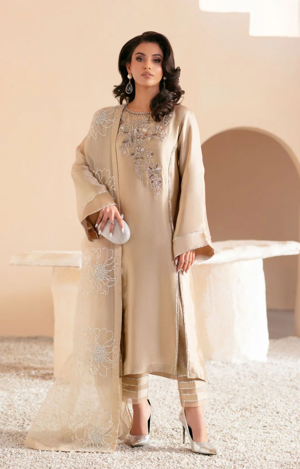 Pakistani Embroidered Unstitched 3-piece Suit Cosmic Dust | Latest Pakistani Punjabi Suits Salwar Kameez Designer Wear.