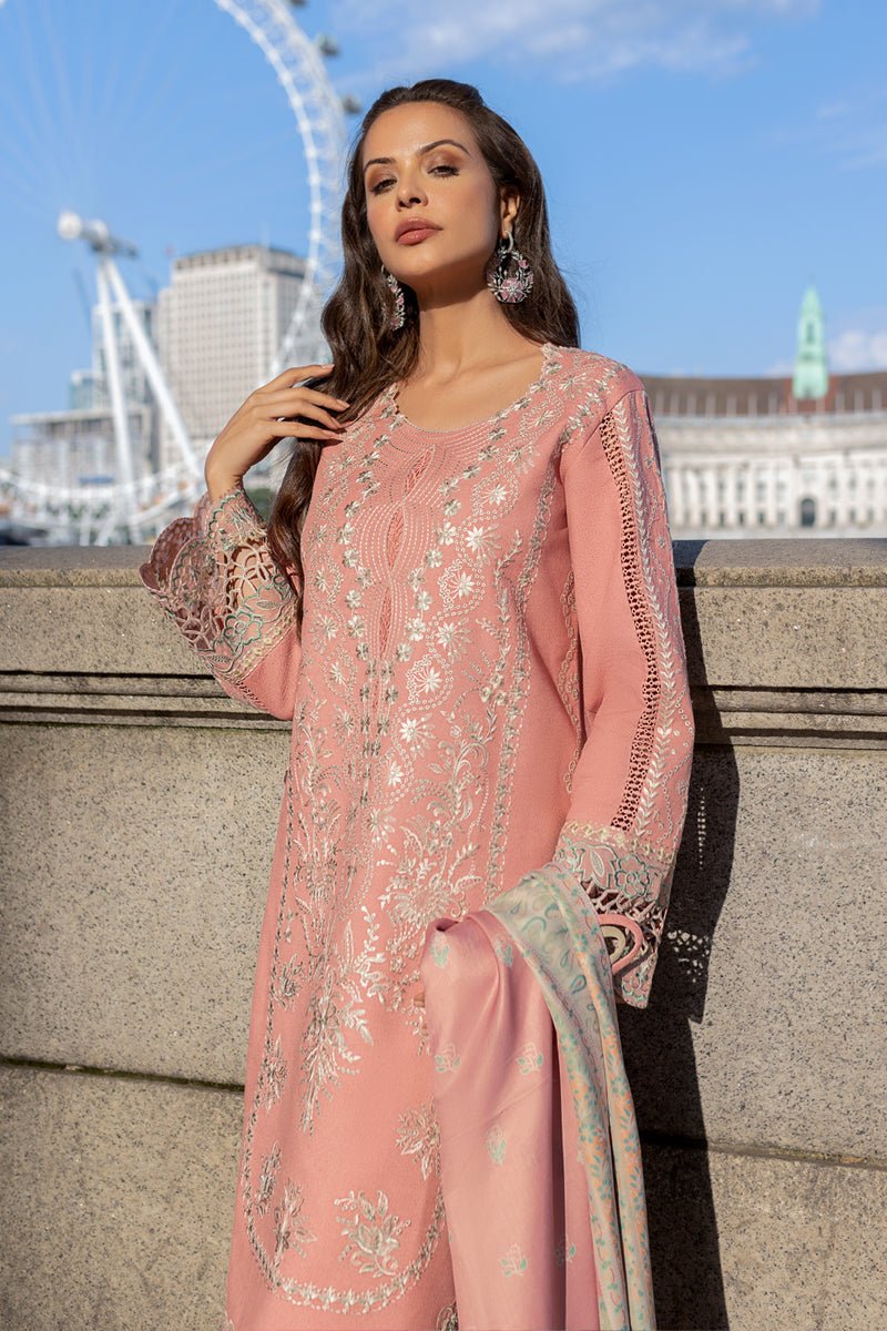 RAN 18 Unstitched 3-Piece Slub Suit: Carnation - Grace | Latest Pakistani Punjabi Suits Salwar Kameez Designer Wear