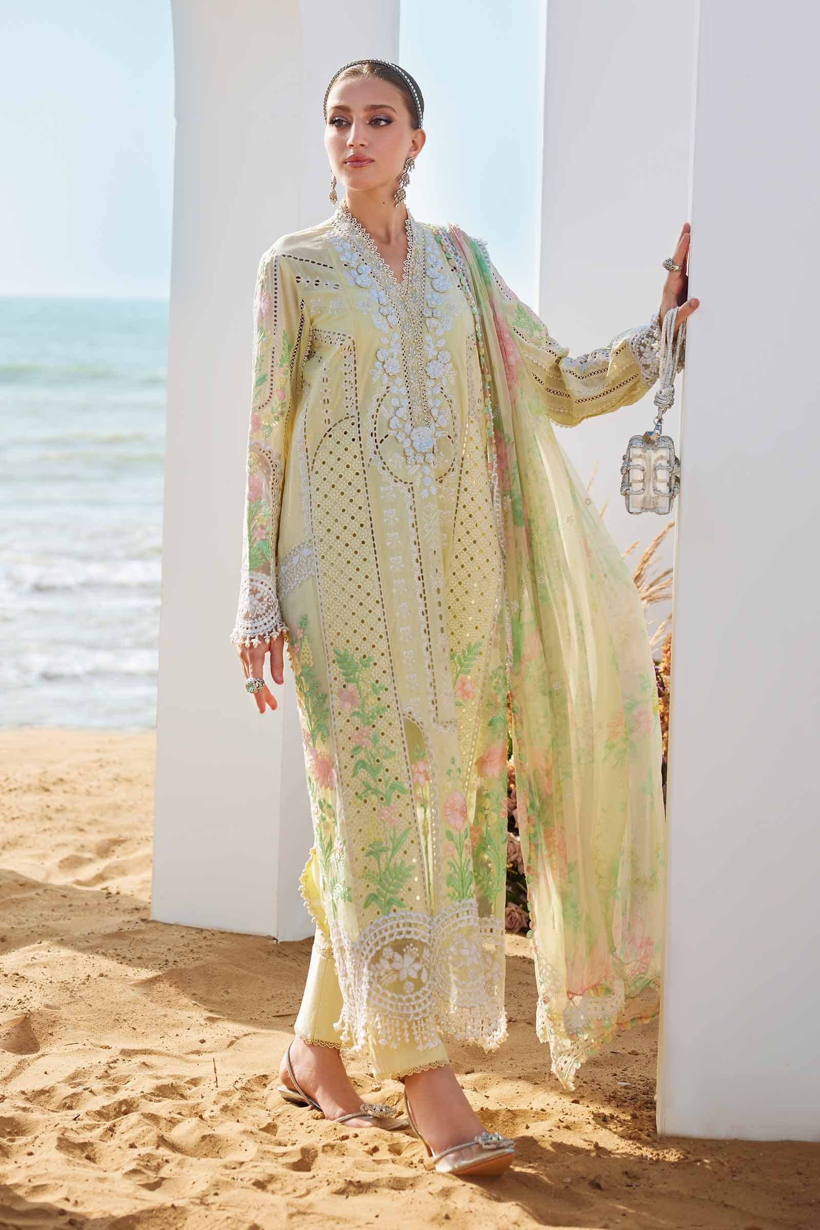 Pakistani 3 Piece Unstitched Embroidered Lawn Suit | EID LAWN-25-04_B-36 | Latest Pakistani Punjabi Suits Salwar Kameez Designer Wear.