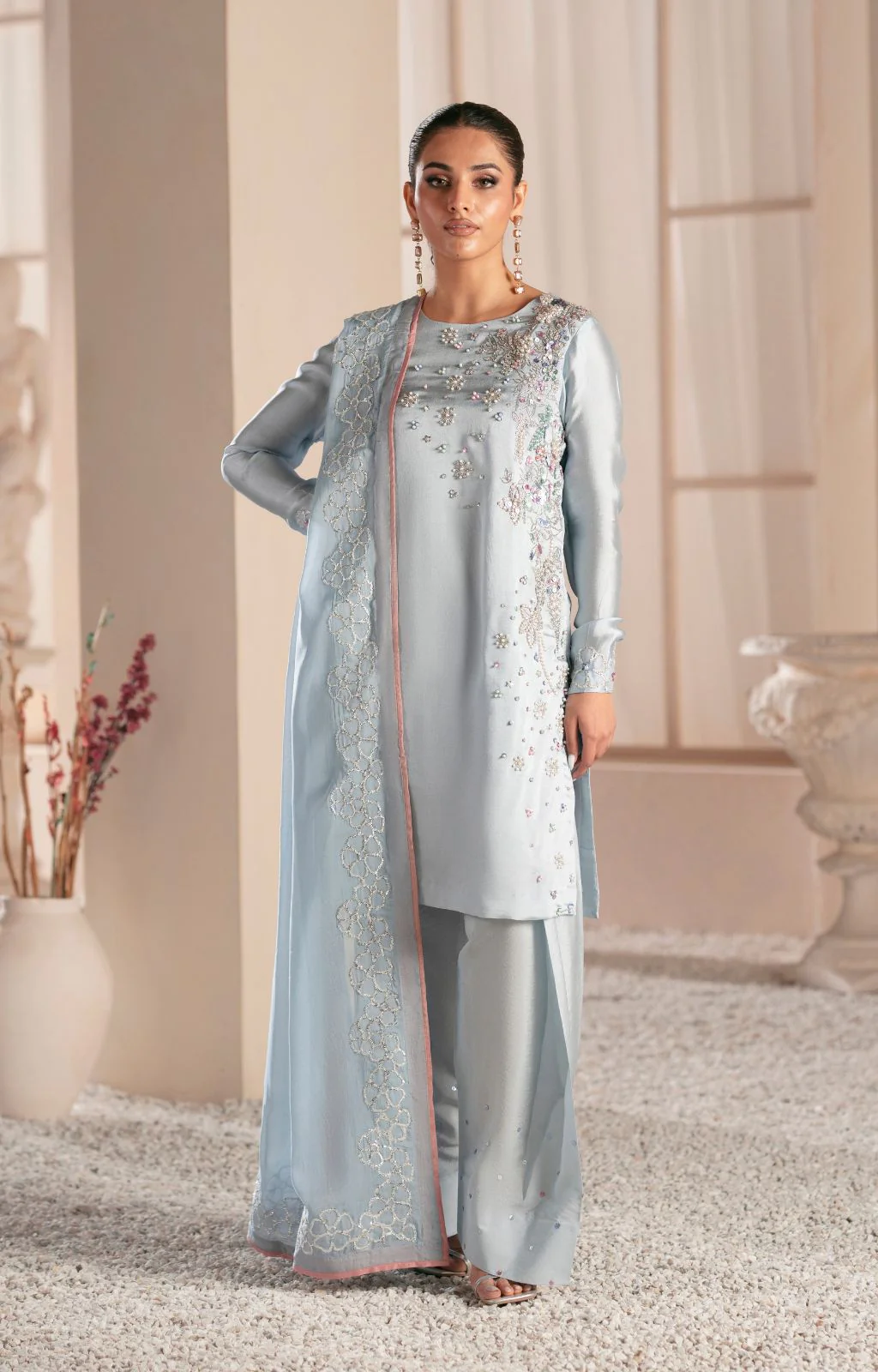 Pakistani Embroidered Unstitched 3-piece Suit Midnight Bloom | Latest Pakistani Punjabi Suits Salwar Kameez Designer Wear.