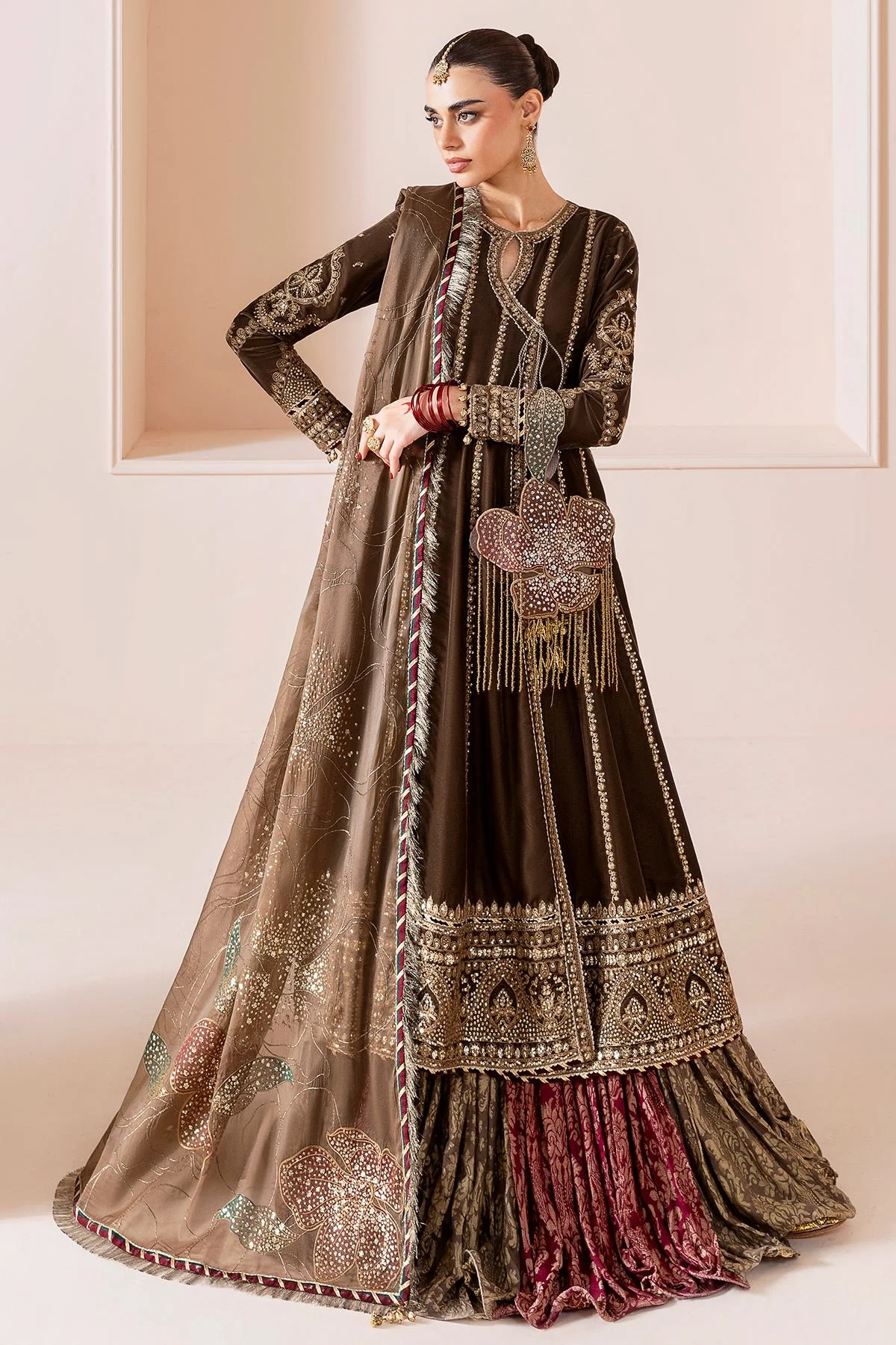 Pakistani 3 Pieces Embroidered Velvet Formal CVF D-04-Jaz-89 | Latest Pakistani Salwar Kameez Punjabi Suit Designer Wear