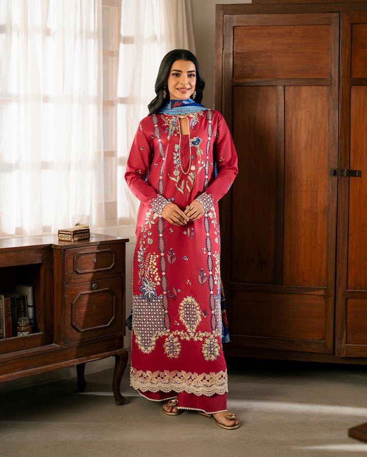 Pakistani Embroidered Lawn Unstitched 3 Piece Ushna_Roh-26 - Luxury Collection | Latest Pakistani Design Salwar Kameez Punjabi Suit Designer Wear