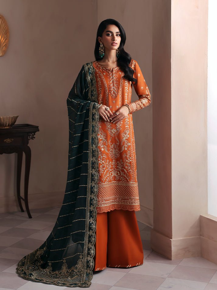 Pakistani Embroidered Raw silk Unstitched 3 Piece Ciora-SD-13-Gul-80 | Latest Pakistani Punjabi Suits Salwar Kameez Designer Wear.