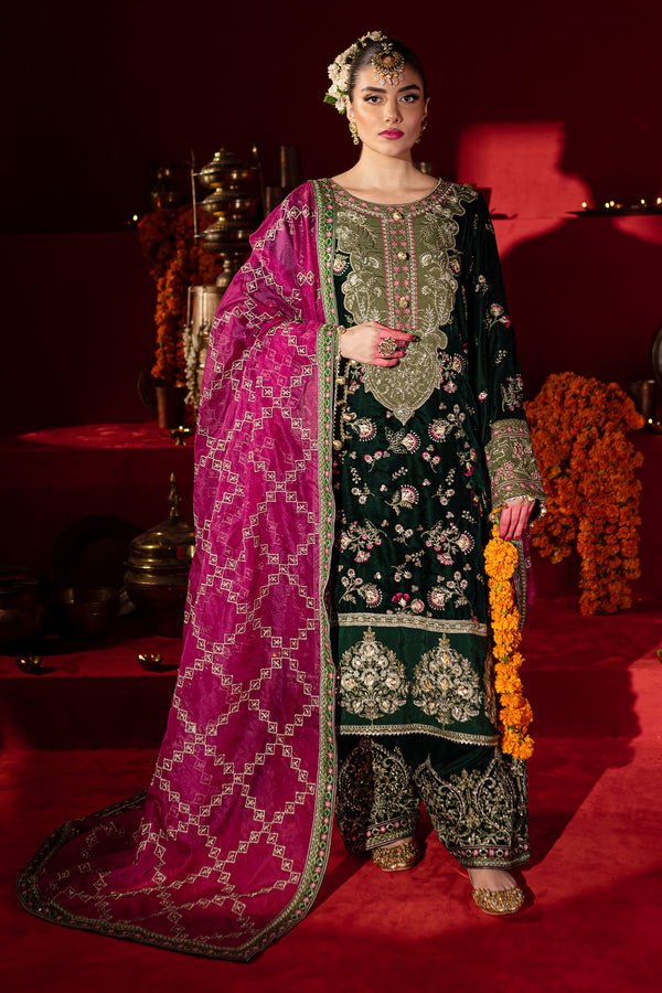 NUR 07 NU24MV NW-88 Luxury Collection: Embroidered Unstitched Velvet 3-Piece Suit | Latest Pakistani Punjabi Suits Salwar Kameez Designer Wear