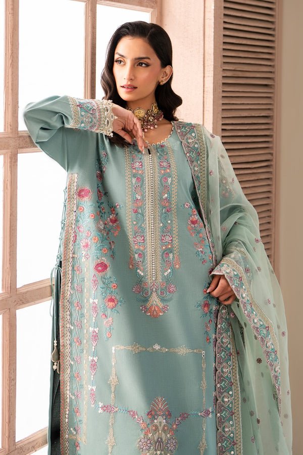 Pakistani Embroidered 3Pc Organza Formal Suit Unstitched AMANI - MS50110 - Ria-23 | Latest Pakistani Punjabi Suits Designer Wear