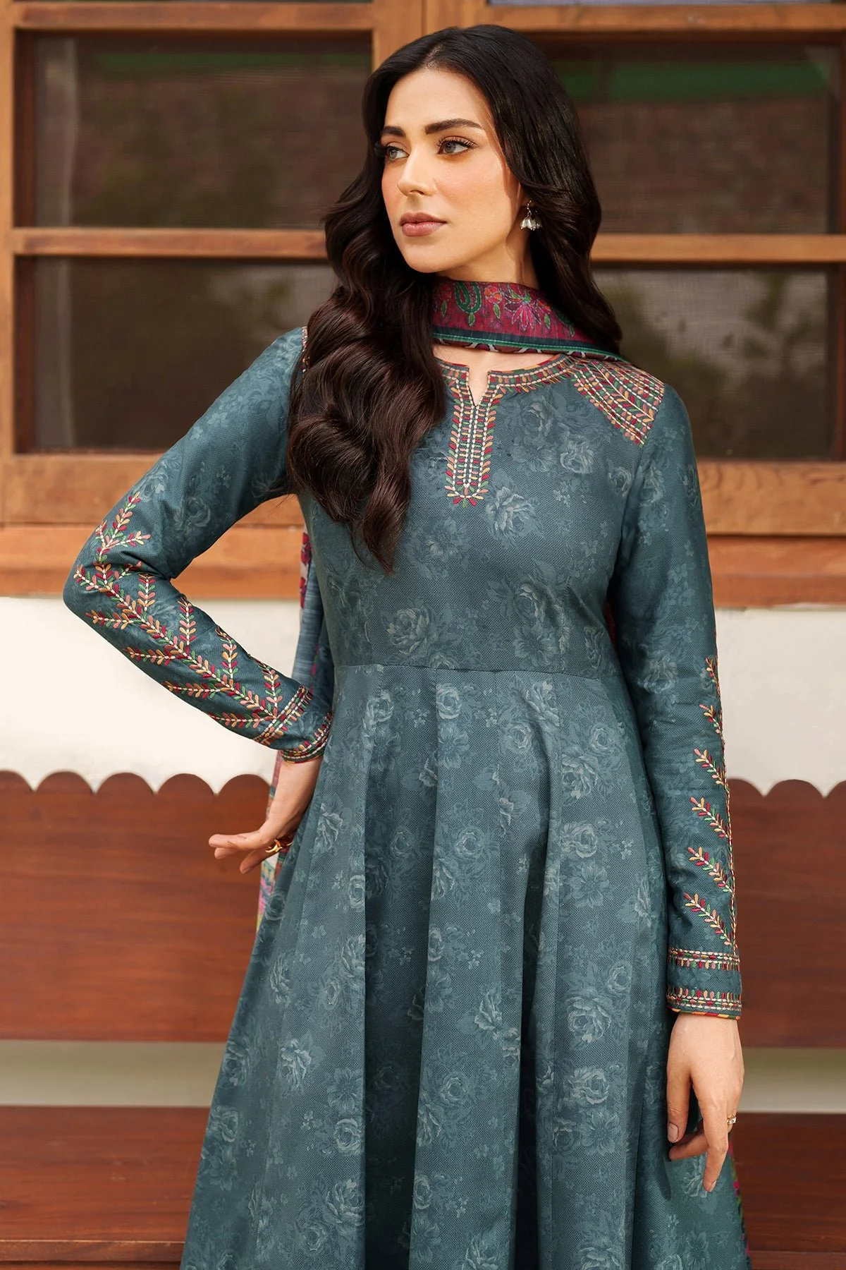 Pakistani 3 Pieces EMBROIDERED PREMIUM VISCOSE RTW-1229-Jaz-87 | Latest Pakistani Salwar Kameez Punjabi Suit Designer Wear